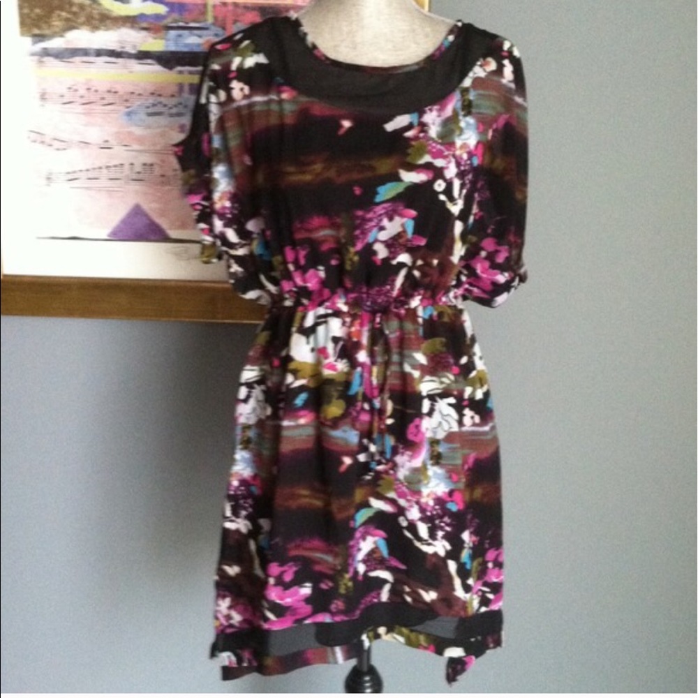Lola P Mesh Embellished Dress